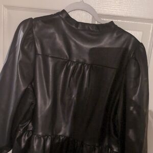 Crown & Ivy Black Faux Leather Dress